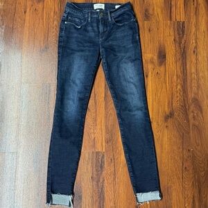 Frame Le Skinny de Jeanne Jeans Size 25 Mid Rise Dark Wash